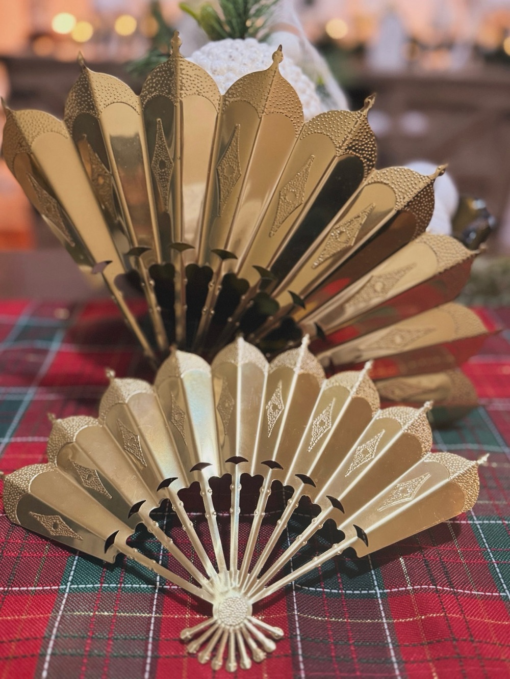Gold Decorative Hand Fan Accent - Elegant Home Accent Decor
